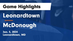 Leonardtown  vs McDonough Game Highlights - Jan. 5, 2024