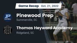 Recap: Pinewood Prep  vs. Thomas Heyward Academy 2022