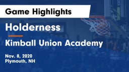 Holderness  vs Kimball Union Academy Game Highlights - Nov. 8, 2020