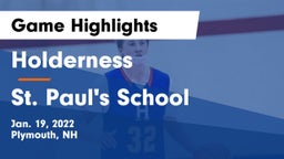 Holderness  vs St. Paul's School Game Highlights - Jan. 19, 2022