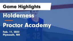 Holderness  vs Proctor Academy  Game Highlights - Feb. 11, 2022