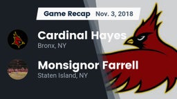 Recap: Cardinal Hayes  vs. Monsignor Farrell  2018