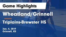 Wheatland/Grinnell vs Triplains-Brewster HS Game Highlights - Jan. 4, 2019