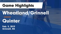 Wheatland/Grinnell vs Quinter  Game Highlights - Feb. 5, 2019