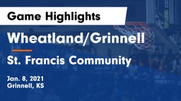 Wheatland/Grinnell vs St. Francis Community  Game Highlights - Jan. 8, 2021