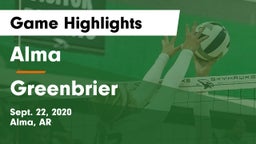 Alma  vs Greenbrier  Game Highlights - Sept. 22, 2020