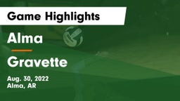 Alma  vs Gravette  Game Highlights - Aug. 30, 2022
