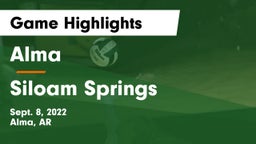 Alma  vs Siloam Springs  Game Highlights - Sept. 8, 2022