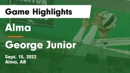 Alma  vs George Junior  Game Highlights - Sept. 15, 2022