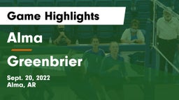 Alma  vs Greenbrier  Game Highlights - Sept. 20, 2022