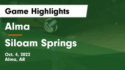 Alma  vs Siloam Springs  Game Highlights - Oct. 4, 2022