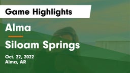 Alma  vs Siloam Springs  Game Highlights - Oct. 22, 2022
