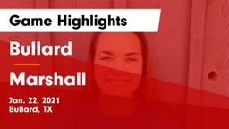 Bullard  vs Marshall  Game Highlights - Jan. 22, 2021