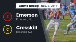 Recap: Emerson  vs. Cresskill  2017