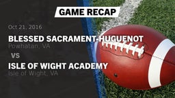 Recap: Blessed Sacrament-Huguenot  vs. Isle of Wight Academy  2016