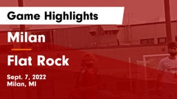 Milan  vs Flat Rock Game Highlights - Sept. 7, 2022