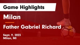 Milan  vs Father Gabriel Richard  Game Highlights - Sept. 9, 2023