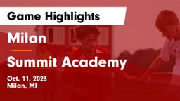 Milan  vs Summit Academy  Game Highlights - Oct. 11, 2023