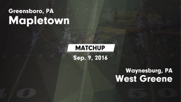 Matchup: Mapletown vs. West Greene  2016