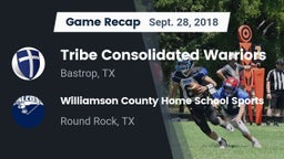 Recap: Tribe Consolidated Warriors vs. Williamson County Home School Sports 2018