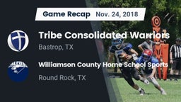 Recap: Tribe Consolidated Warriors vs. Williamson County Home School Sports 2018