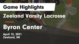 Zeeland Varsity Lacrosse vs Byron Center  Game Highlights - April 13, 2021