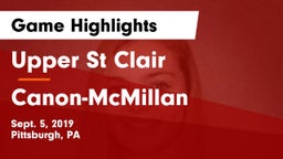 Upper St Clair vs Canon-McMillan  Game Highlights - Sept. 5, 2019
