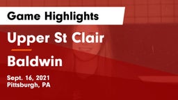Upper St Clair vs Baldwin  Game Highlights - Sept. 16, 2021