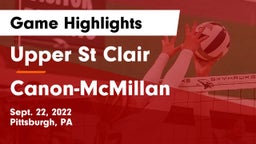 Upper St Clair vs Canon-McMillan  Game Highlights - Sept. 22, 2022