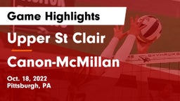 Upper St Clair vs Canon-McMillan  Game Highlights - Oct. 18, 2022