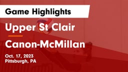 Upper St Clair vs Canon-McMillan  Game Highlights - Oct. 17, 2023