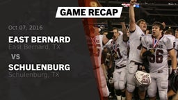 Recap: East Bernard  vs. Schulenburg  2016