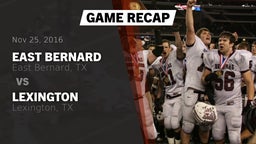 Recap: East Bernard  vs. Lexington  2016