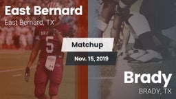 Matchup: East Bernard vs. Brady  2019