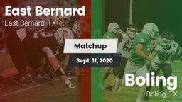 Matchup: East Bernard vs. Boling  2020