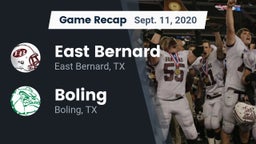 Recap: East Bernard  vs. Boling  2020