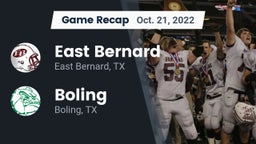 Recap: East Bernard  vs. Boling  2022