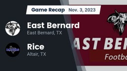 Recap: East Bernard  vs. Rice  2023