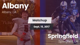 Matchup: Albany vs. Springfield  2017