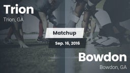 Matchup: Trion vs. Bowdon  2016