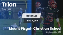 Matchup: Trion vs. Mount Pisgah Christian School 2016