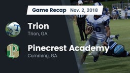 Recap: Trion  vs. Pinecrest Academy  2018