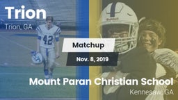 Matchup: Trion vs. Mount Paran Christian School 2019