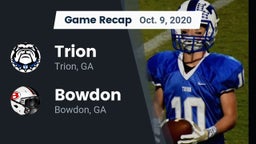 Recap: Trion  vs. Bowdon  2020