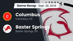 Recap: Columbus  vs. Baxter Springs   2018