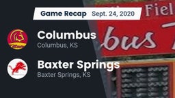 Recap: Columbus  vs. Baxter Springs   2020