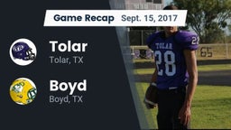 Recap: Tolar  vs. Boyd  2017