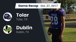 Recap: Tolar  vs. Dublin  2017