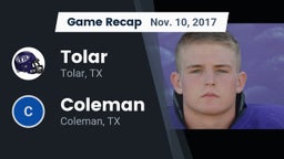 Recap: Tolar  vs. Coleman  2017