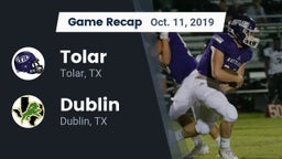 Recap: Tolar  vs. Dublin  2019